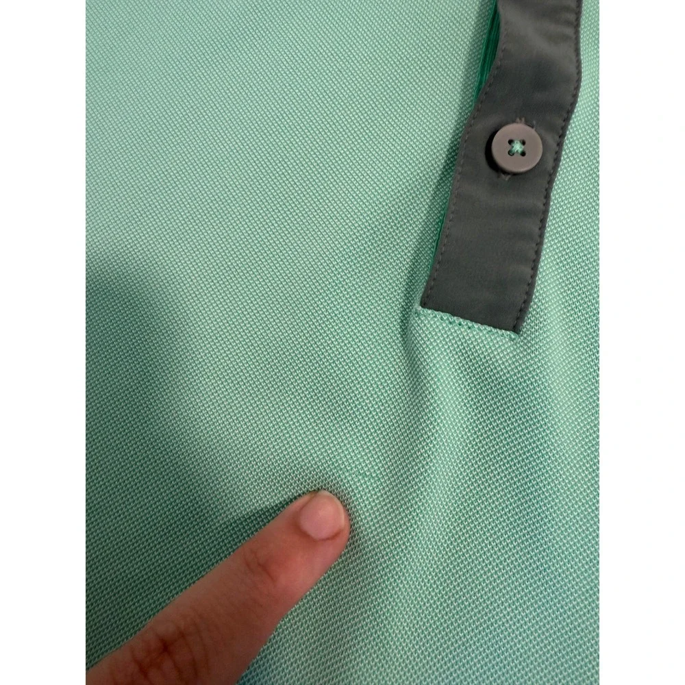 Adidas Climacool Golf Polo Shirt Mens Small Aqua Blue Grey Trim Short Sleeve
